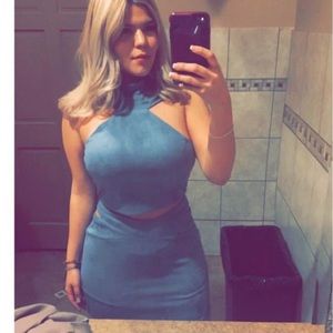 Suede two piece outfit